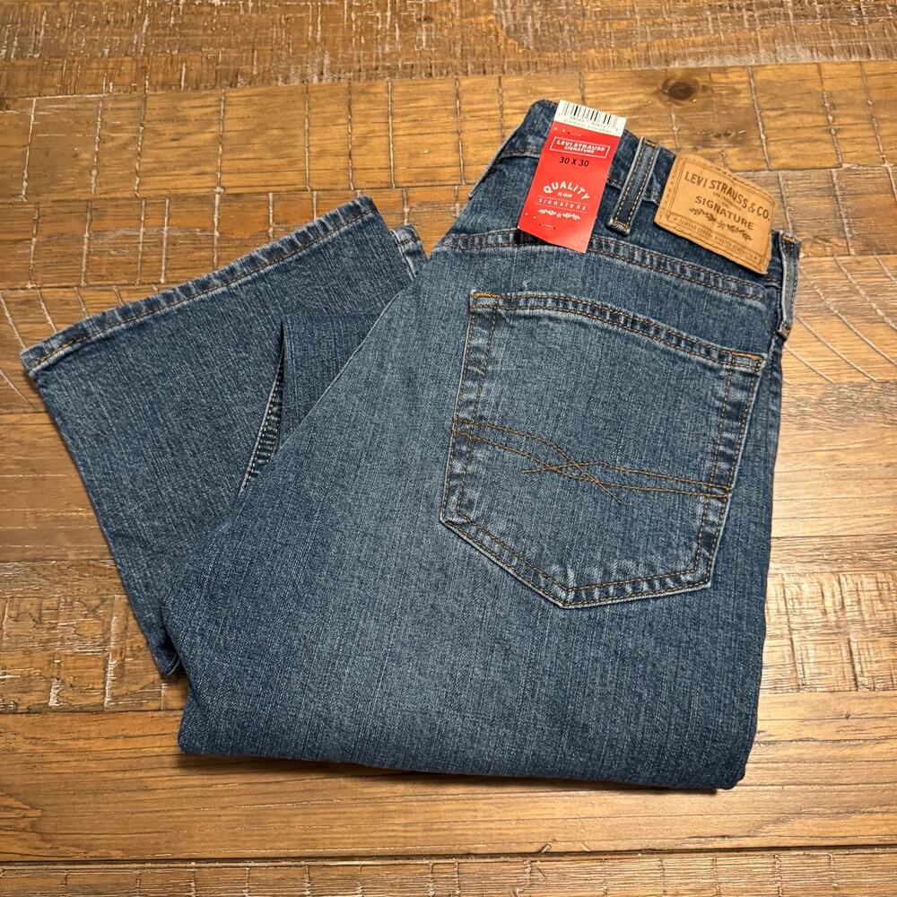 LEVI STRAUSS Signature Bootcut Jeans 30x30 NWT New Blue Jean Men’s Casual Work - Picture 10 of 11